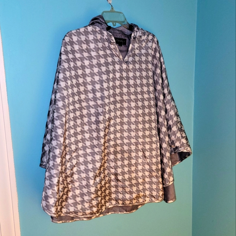 Raincoat Raincape Cover Gray-White Herringbone OSFM
